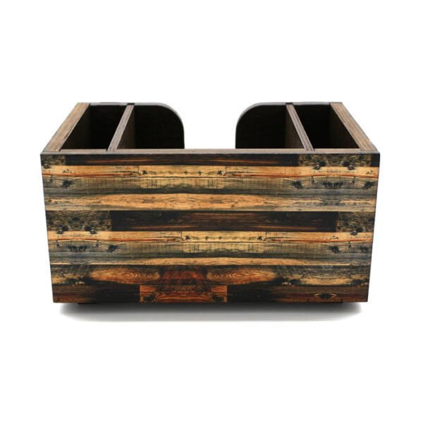 Wooden Bar Caddy - Rustic Wood Planks - Image 4