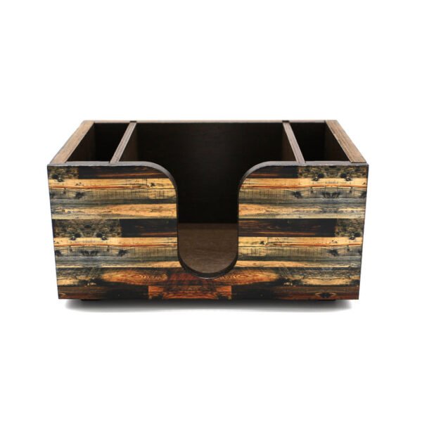 Wooden Bar Caddy - Rustic Wood Planks - Image 3