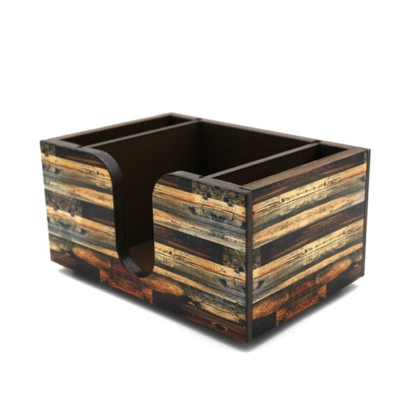 Wooden Bar Caddy - Rustic Wood Planks - Image 2