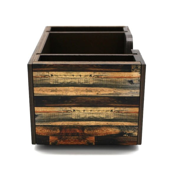 Wooden Bar Caddy - Rustic Wood Planks - Image 5
