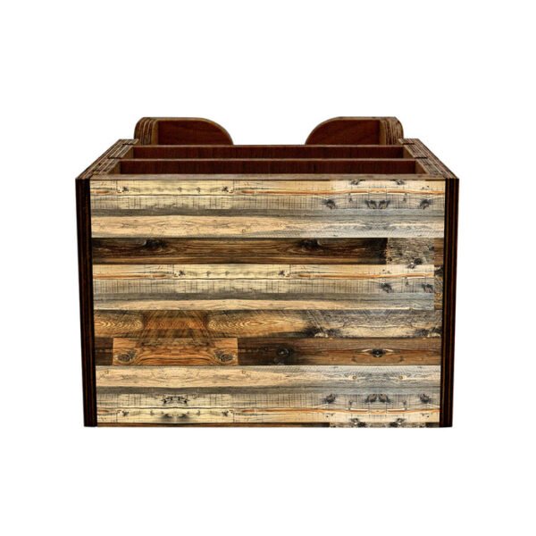 Bar Top Napkin Caddy - Rustic Wood Planks - Image 2